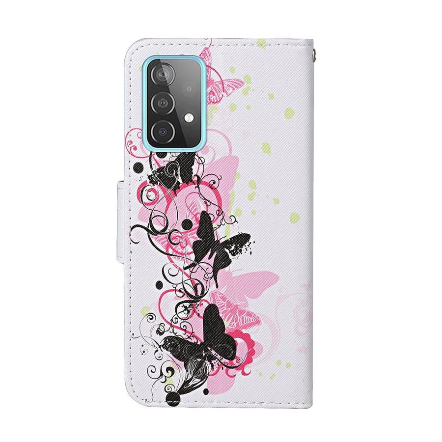 For Samsung Galaxy A33 5G Colored Drawing Pattern Flip Leather Case(Four Butterflies)
