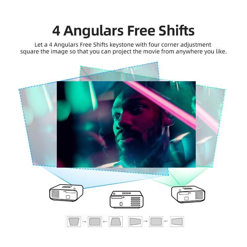 AUN U001 4K 18000 Lumens Portable Home Theater LED HD Digital Projector, EU Plug (Black)