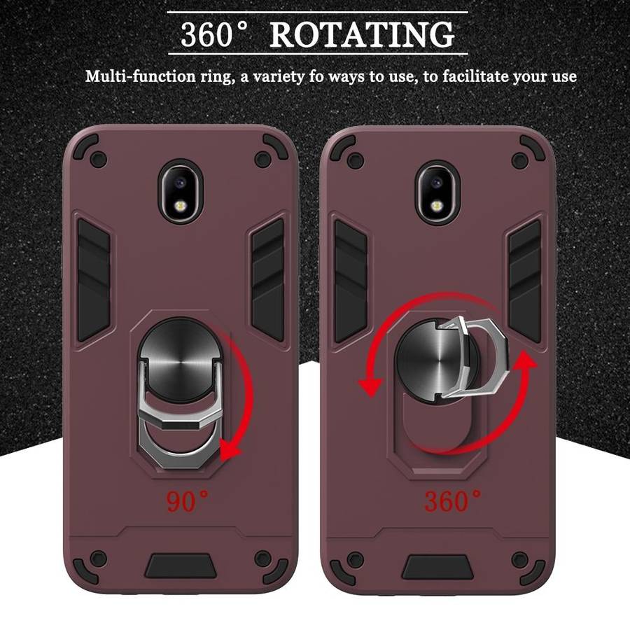 For Samsung Galaxy J7 Pro / J730 2 in 1 Armour Series PC + TPU Protective Case with Ring Holder(B...