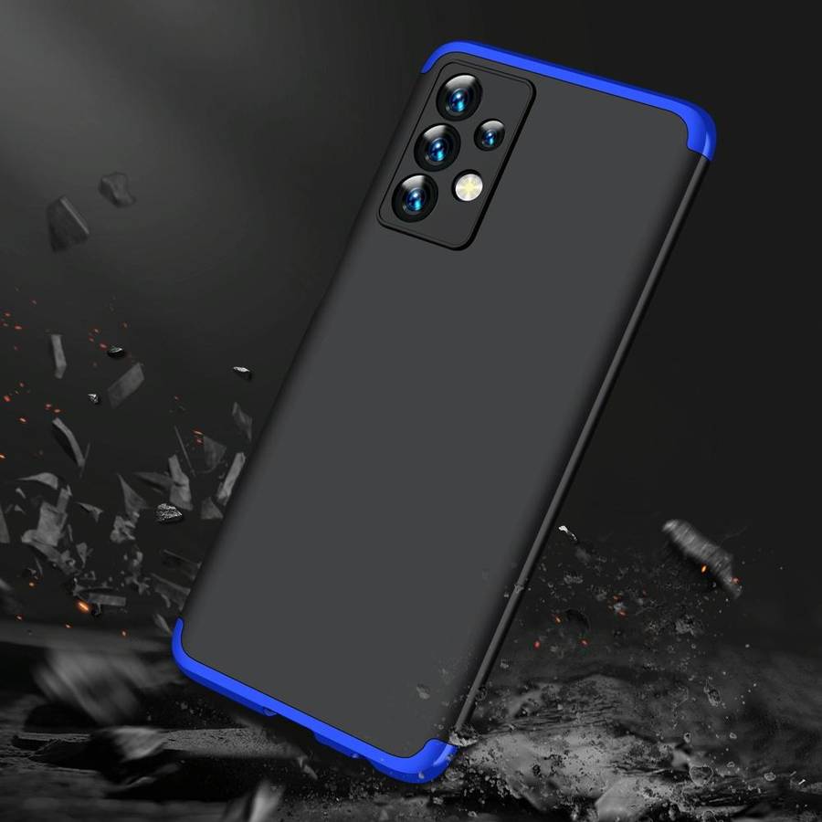 For Samsung Galaxy A23 GKK Three Stage Splicing Full Coverage PC Phone Case(Black Blue)