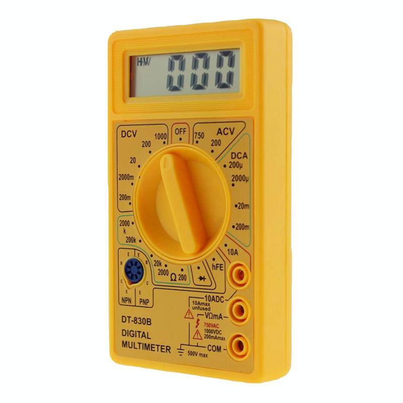 DT-830B Handheld Digital Multimeter Ammeter Voltmeter Digital Display Universal Tester Meter(Yellow)