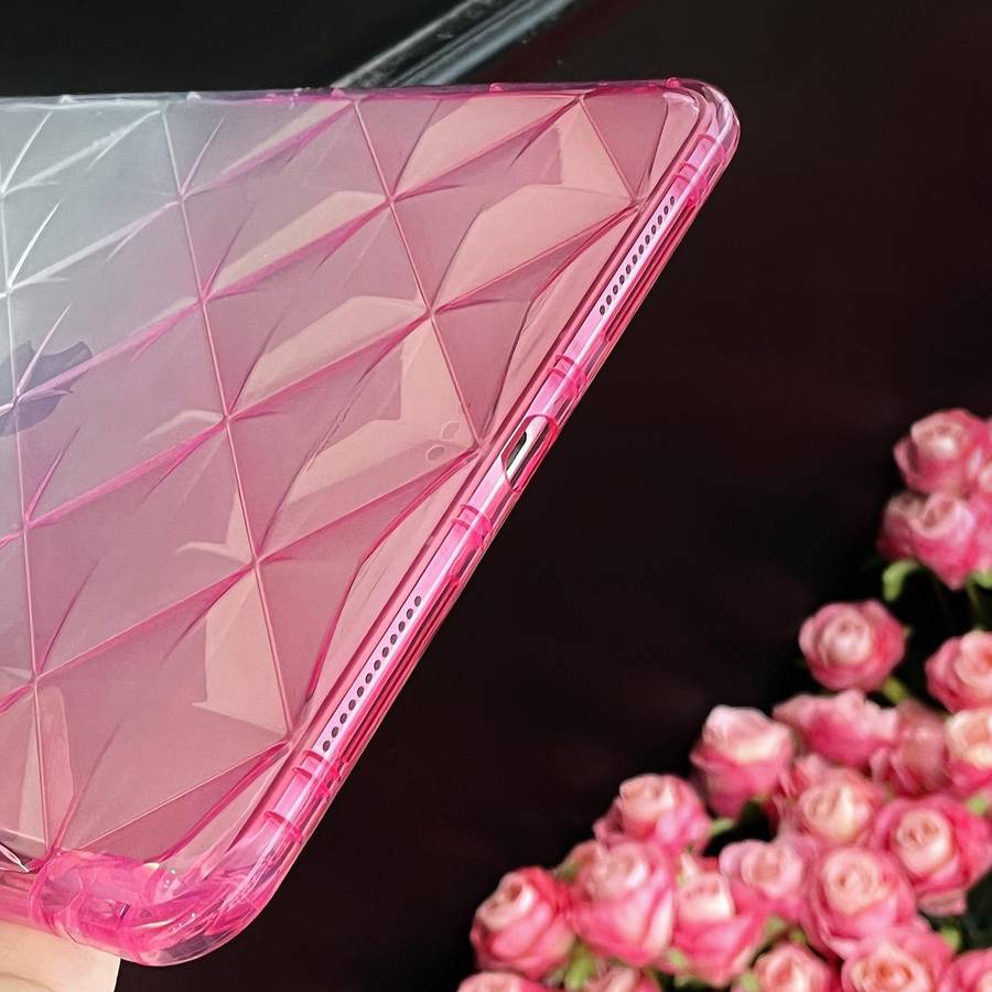 For iPad Air 11 2024 / iPad Pro 11 Gradient Diamond Plaid TPU Tablet Case(Gradient Pink)