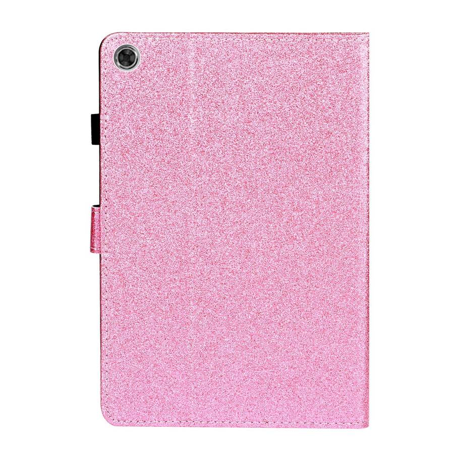 For Lenovo Tab M10 3rd Gen Varnish Glitter Powder Smart Leather Tablet Case(Pink)