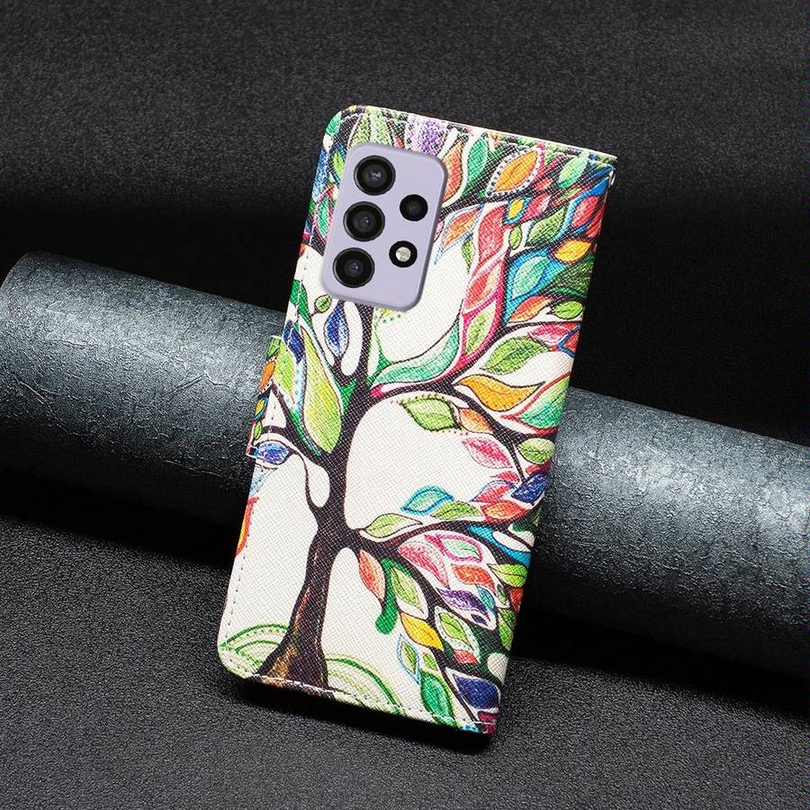 For Samsung Galaxy A33 5G Colored Drawing Pattern Leather Phone Case(Life Tree)