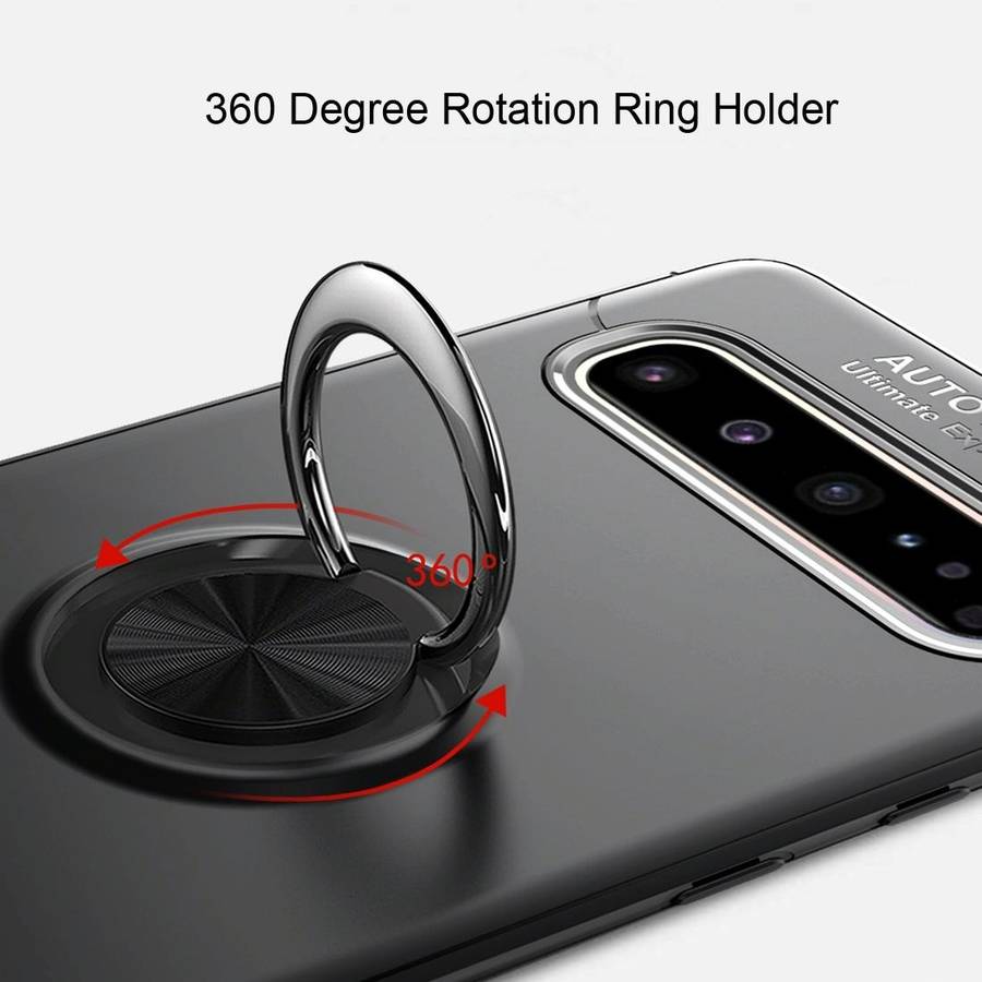 Magnetic 360 Degree Rotation Ring Holder Armor Shockproof TPU Case for Galaxy S10 5G (Red)