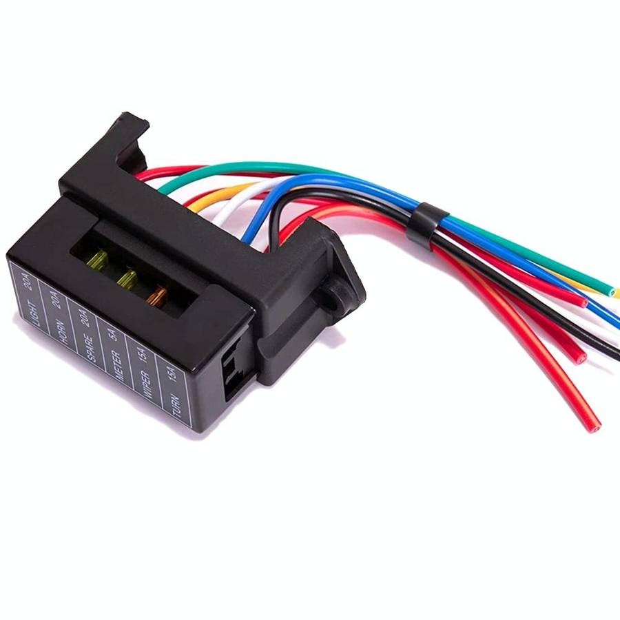 6 Ways 2 In 6 Out Fuse Box Fuse Panel Holder with Fuse