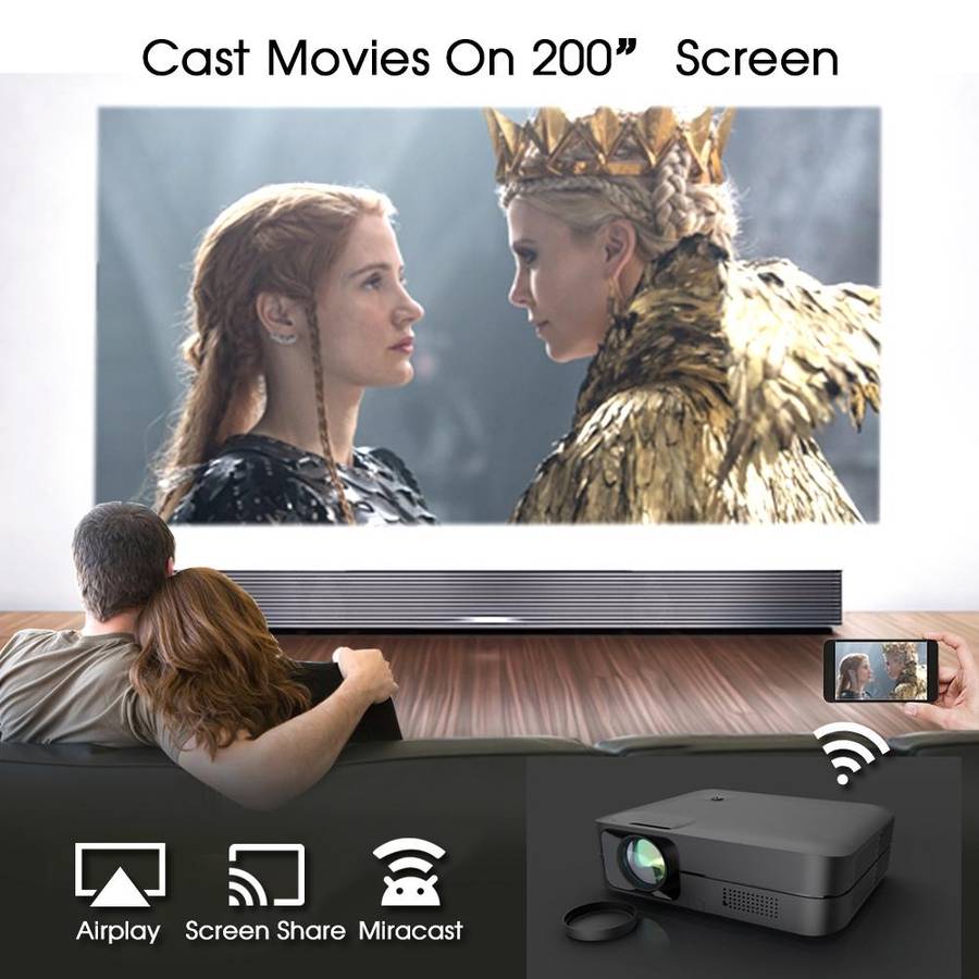 WEJOY L9 1920x1080P 400 ANSI Lumens Portable Home Theater LED HD Digital Projector, Android 6.0, ...