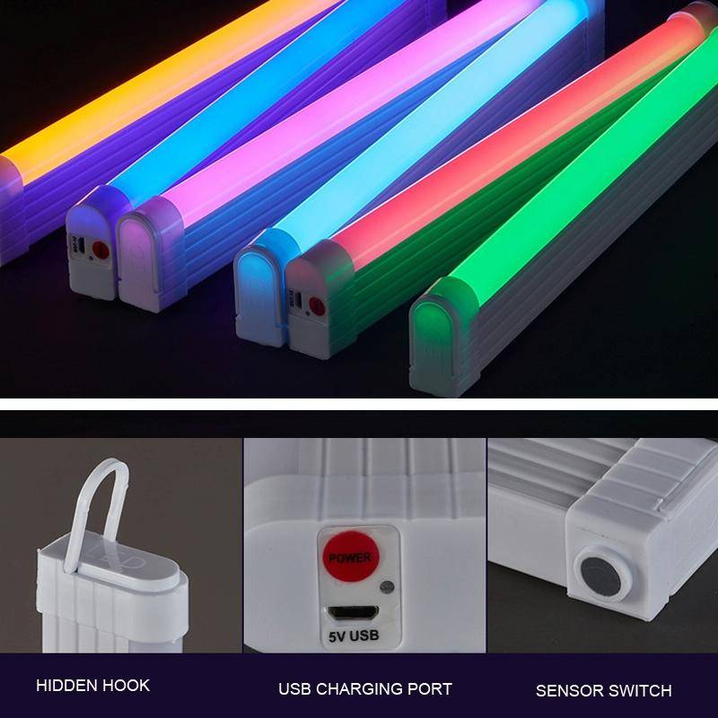 17cm Handheld Light Stick Ambient Light Rechargeable Emergency Light Tube Live Fill Light(Blue Li...