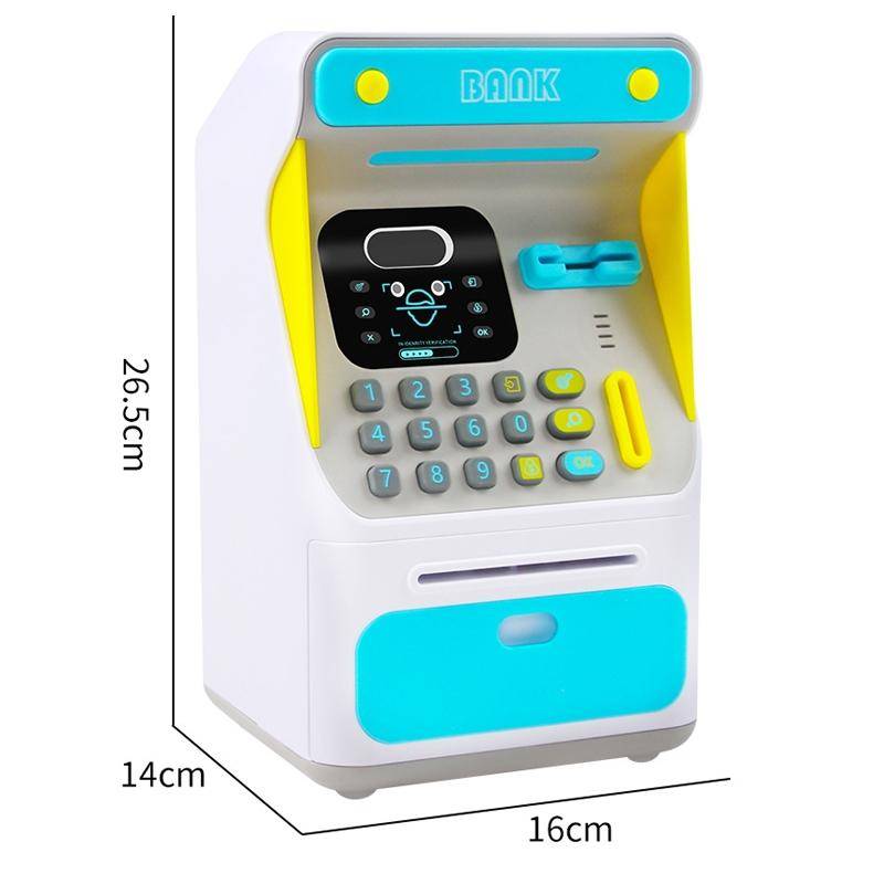 8010 Simulated Face Recognition ATM Machine Piggy Bank Password Automatic Rolling Money Safe Pigg...