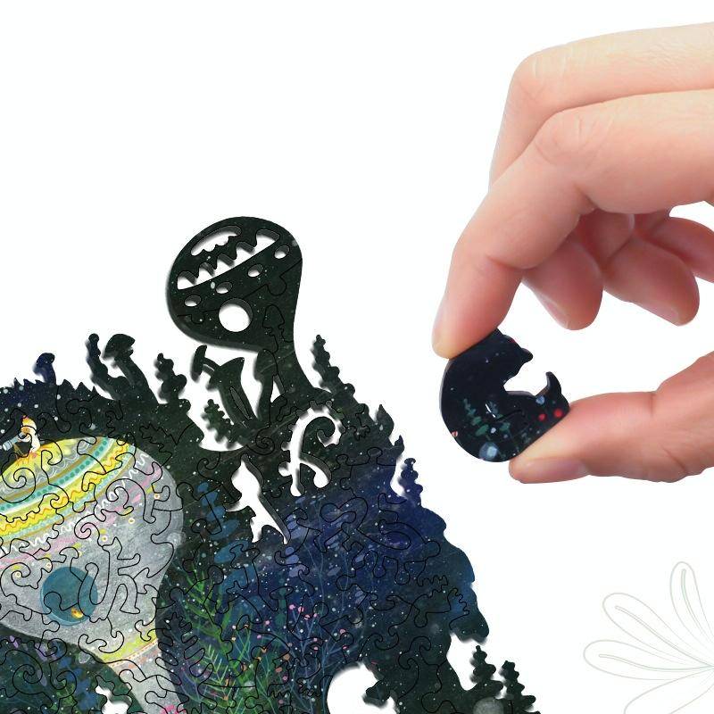 Irregular Wooden Puzzle Adult High Difficulty Creative Gift(Island of Life)