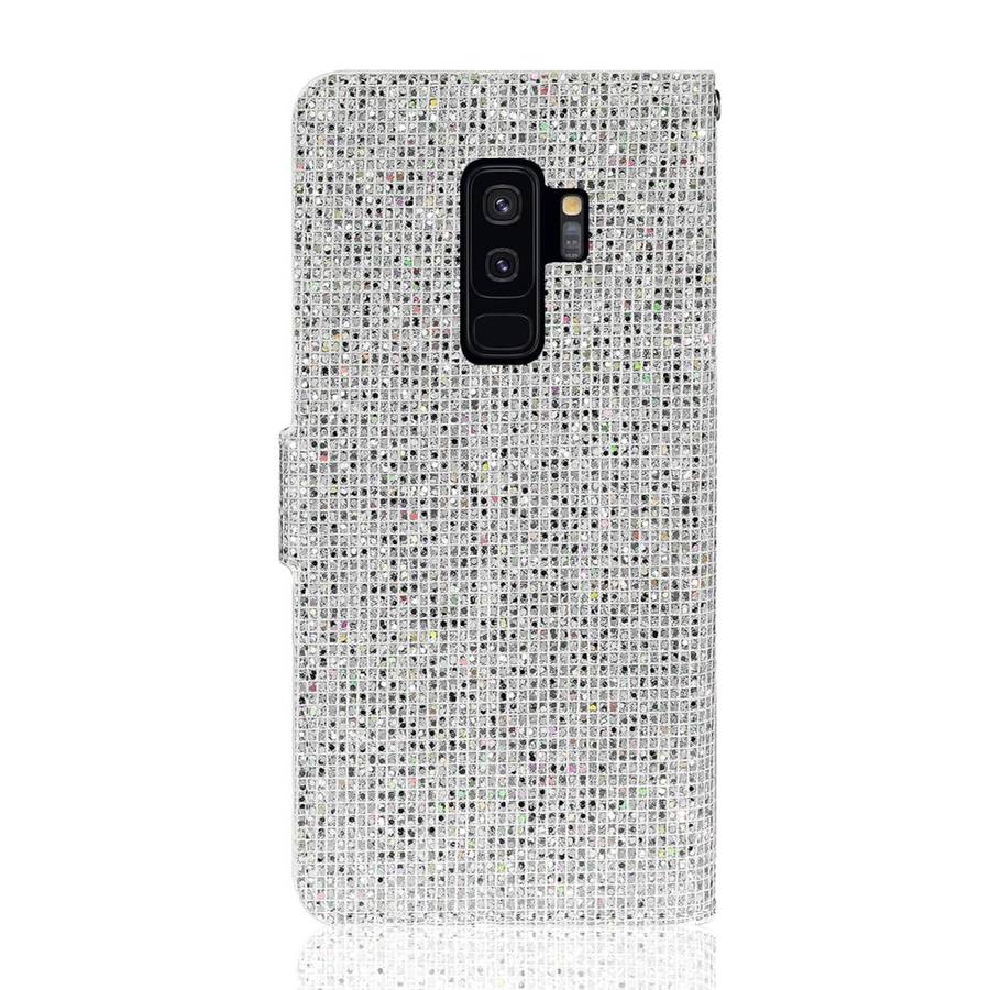 For Samsung Galaxy S9 Plus Glitter Powder Horizontal Flip Leather Case with Card Slots & Holder &...