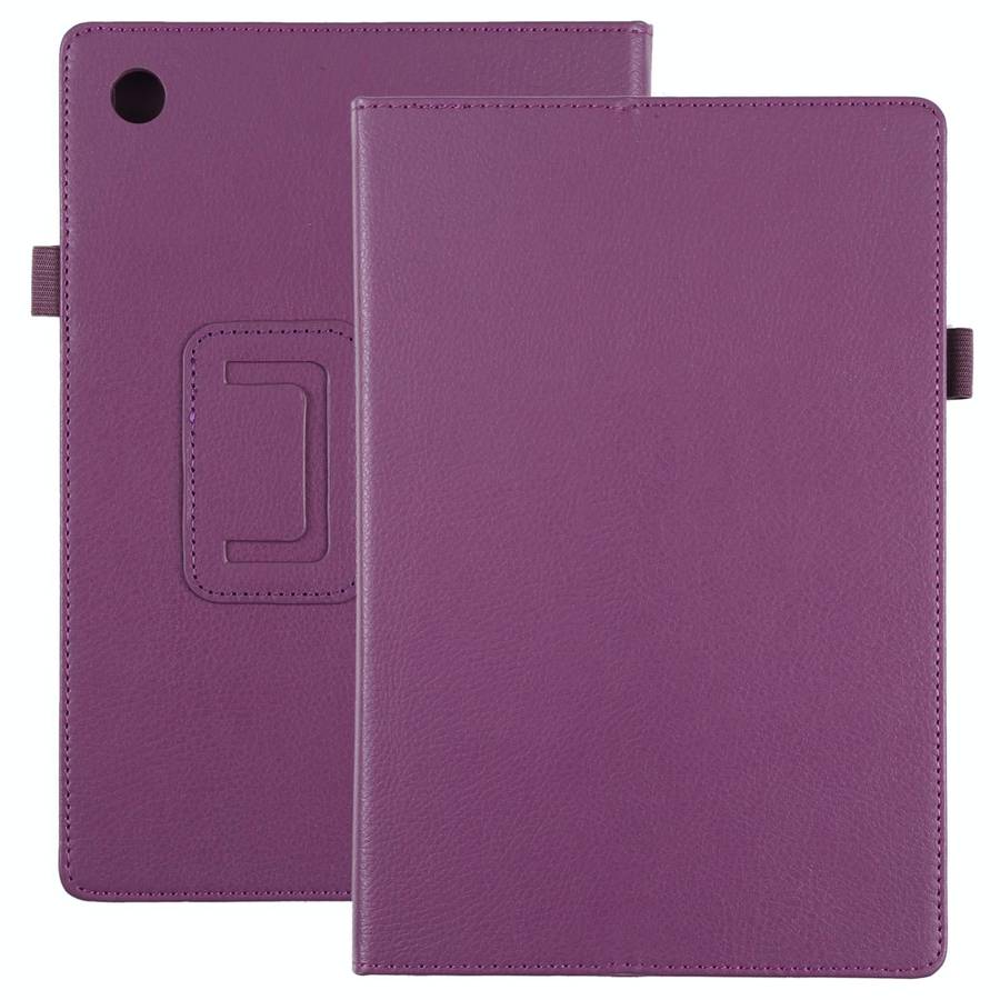 For Samsung Galaxy Tab A8 10.5 2021 Litchi Texture Solid Color Leather Tablet Case(Purple)