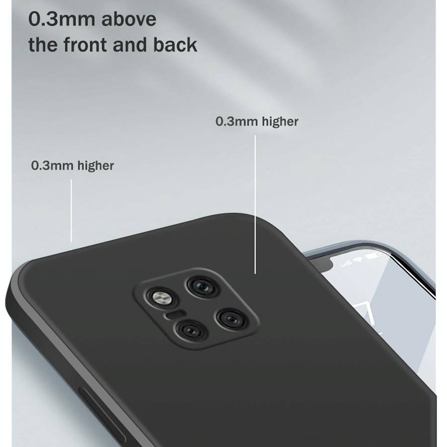For Huawei Mate 20 Pro Solid Color Imitation Liquid Silicone Straight Edge Dropproof Full Coverag...