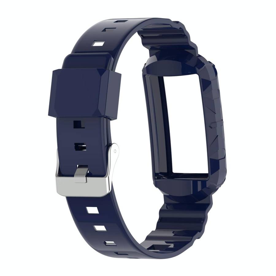 For Fitbit Charge 5 Silicone One Body Armor Watch Band(Navy Blue)