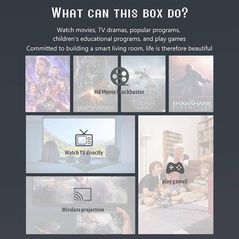 T95Z Plus 8K WiFi6 Android 12.0 Smart TV Box with Remote Control, 4GB+64GB, Allwinner H618 Quad-C...