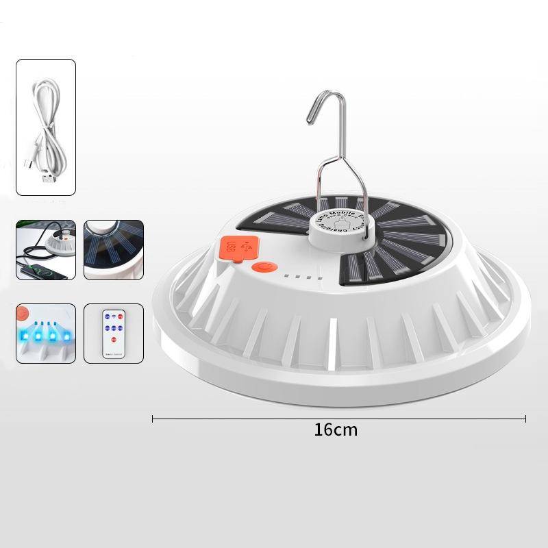 V62 Solar + RC 120 LEDs UFO Rechargeable Light Household Emergency Light Bulb Outdoor Camping Nig...