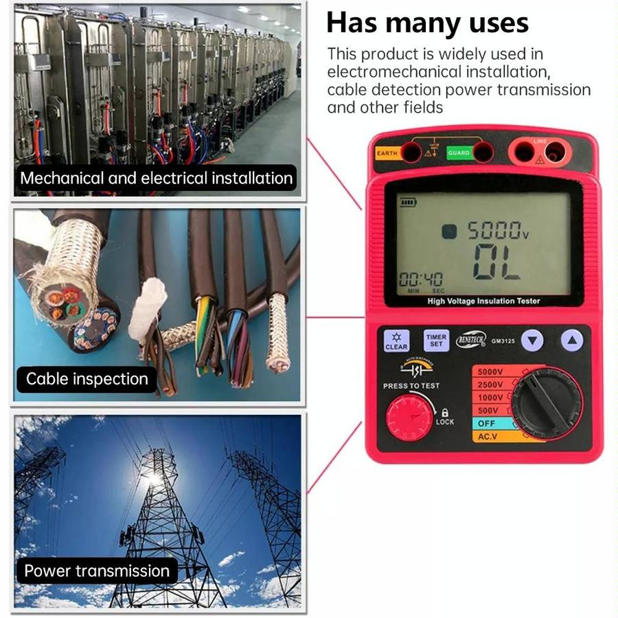 BENETECH GM3125 High Voltage Insulation Tester Resistance Tester