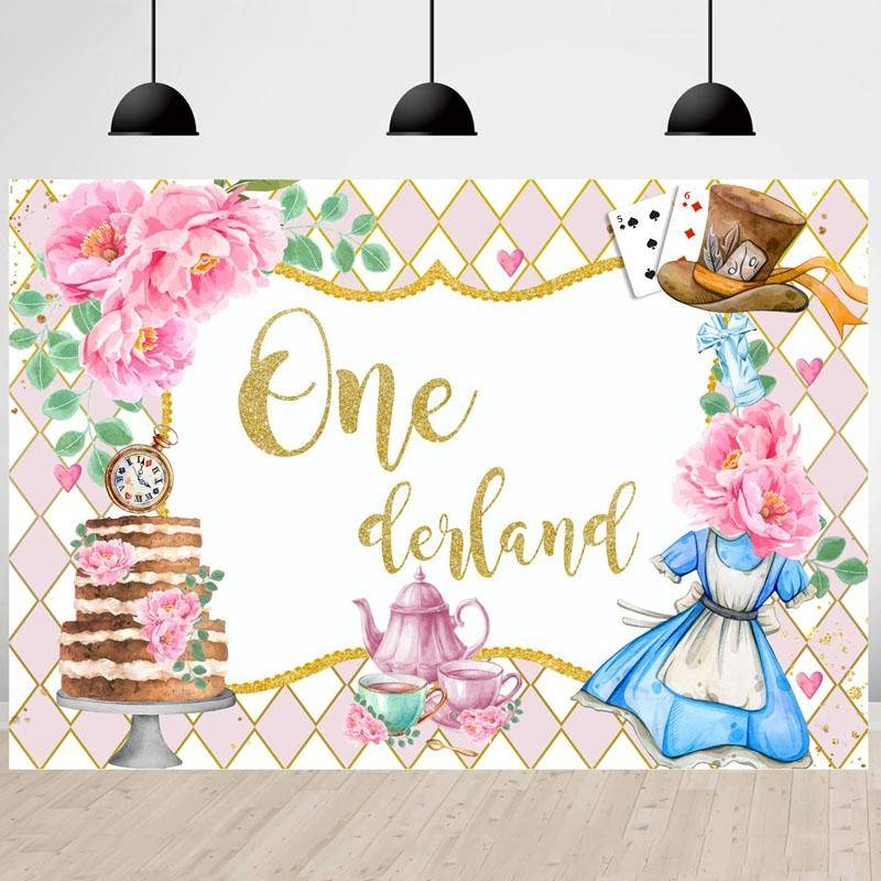 150x100cm Tea Party Tea Cup Teapot Birthday Backdrop Cloth