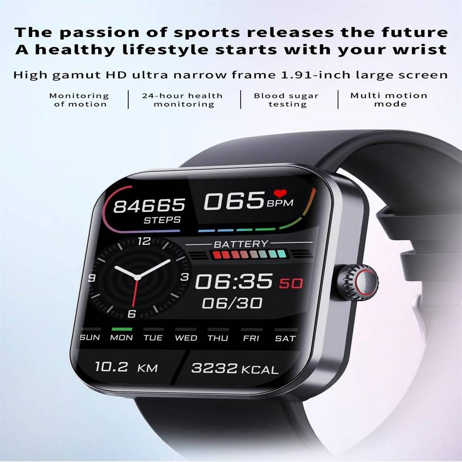 F57L 1.91 inch Color Screen Smart Watch,Support Heart Rate Monitoring / Blood Pressure Monitoring...