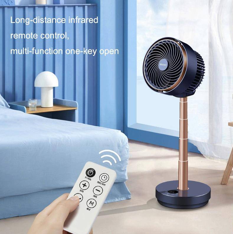 Shaking Head Air Circulation Fan Household Silent Bedroom Floor Fan, CN Plug(Dark Blue)