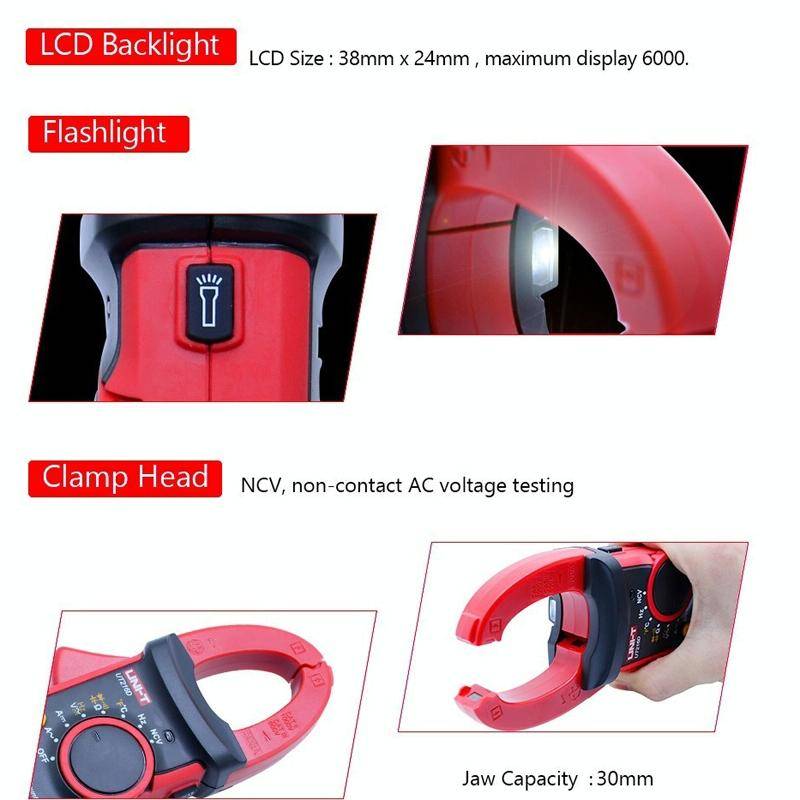 UNI-T UT216C 600A Digital Clamp Meter AC DC Voltage Detector