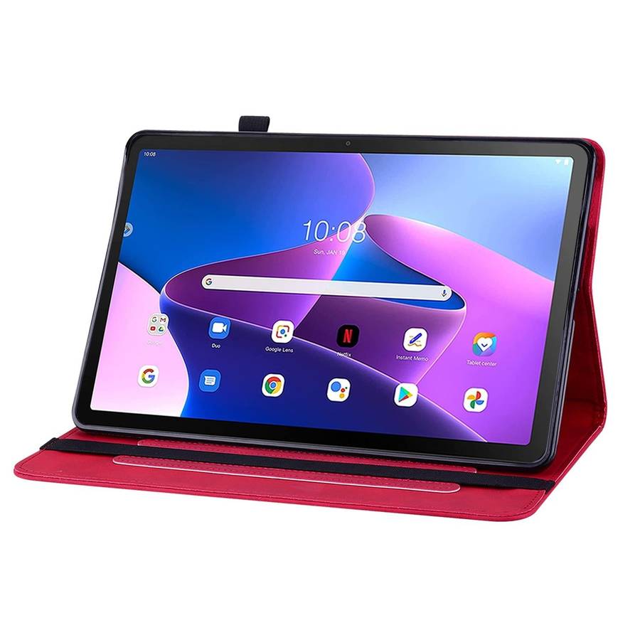 For Lenovo Tab M10 Plus 10.6 3rd Gen 2022 Skin Feel Solid Color Zipper Leather Tablet Case(Red)