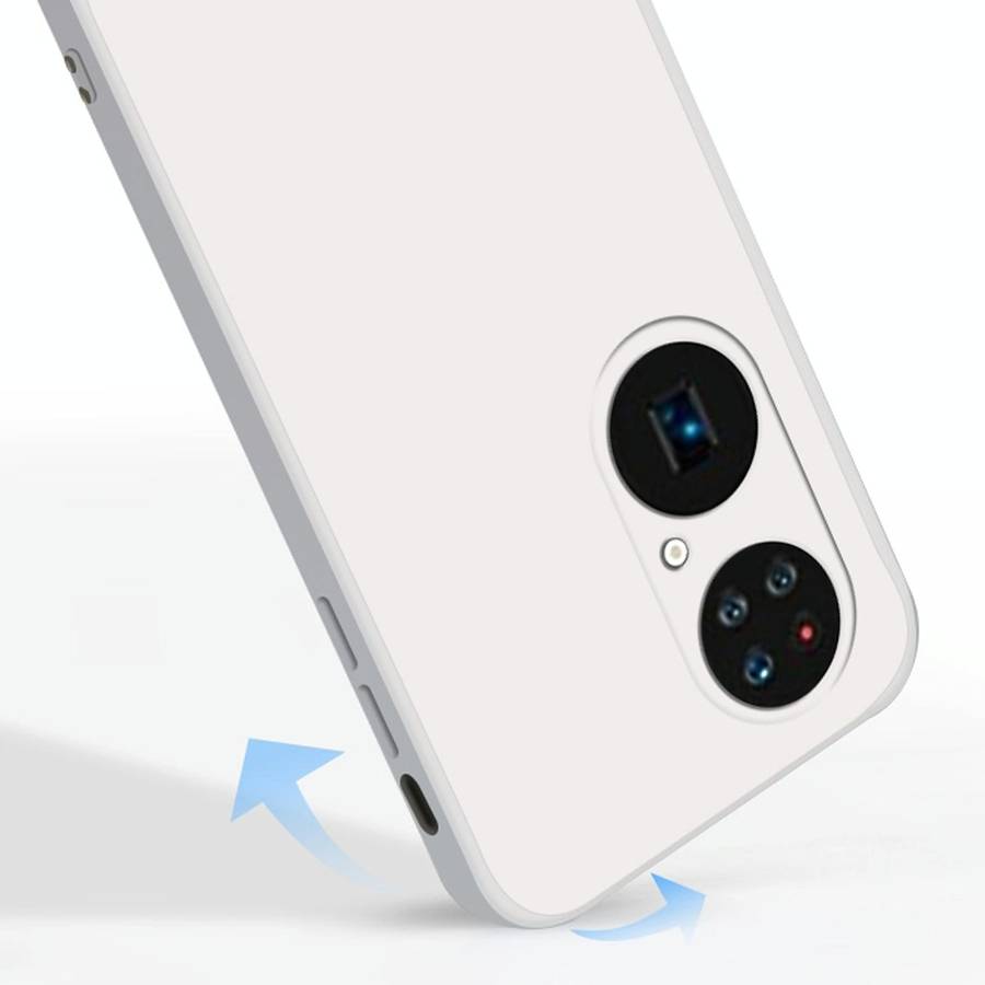 For Huawei P50 Pro Solid Color Imitation Liquid Silicone Straight Edge Dropproof Full Coverage Pr...