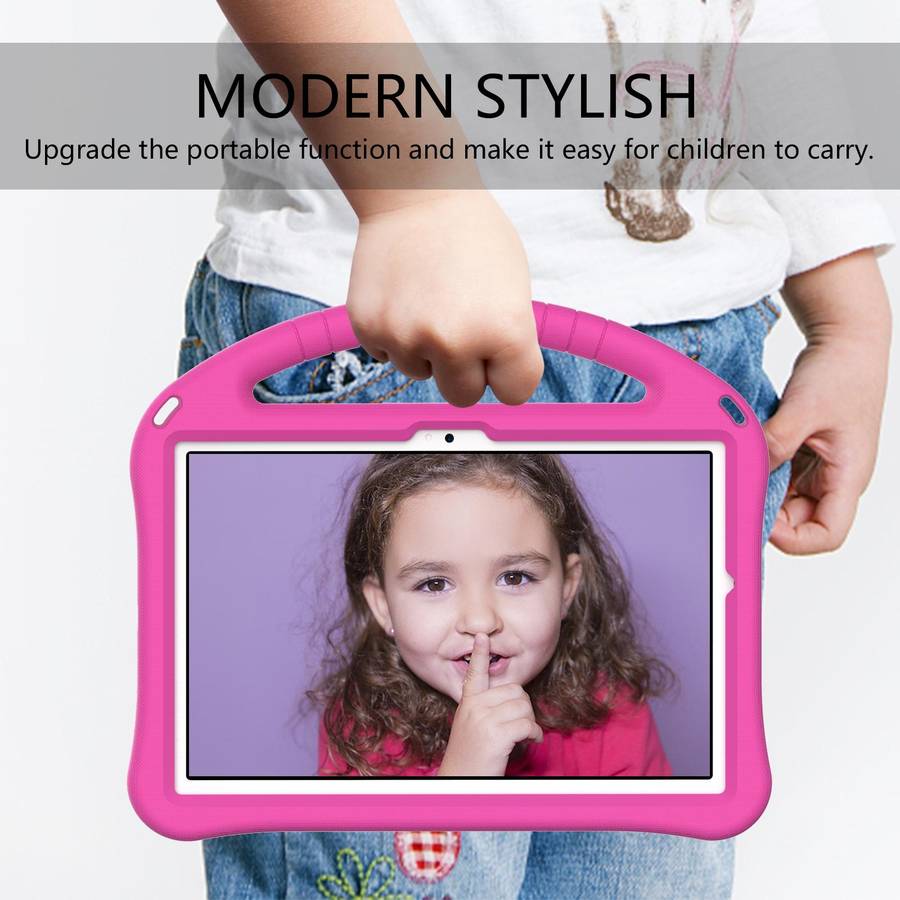 For Samsung Galaxy Tab A8 10.5 2021 X200 / X205 EVA Shockproof Tablet Case with Holder(RoseRed)
