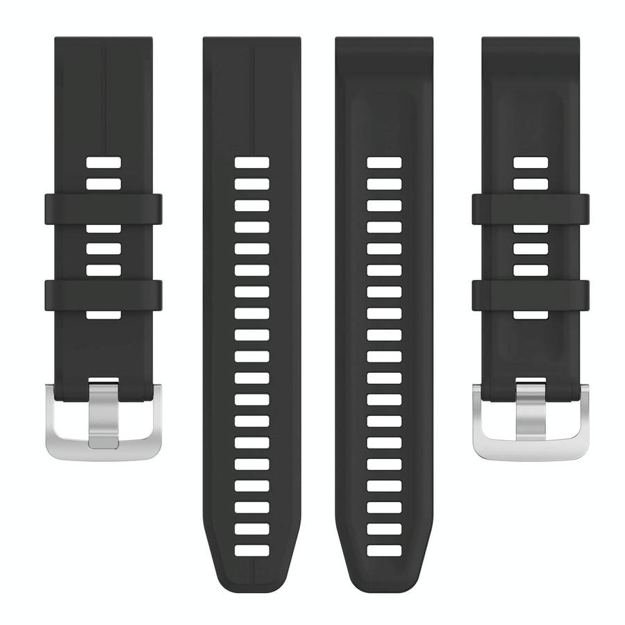 For Garmin Fenix 6 Pro GPS 22mm Solid Color Silicone Watch Band(Black)