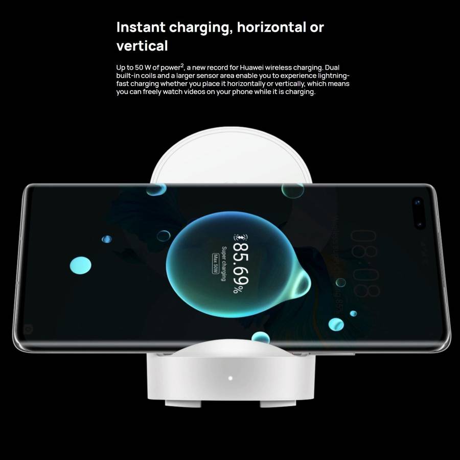 Original Huawei CP62R 50W Max Qi Standard Super Fast Charging Vertical Wireless Charger Stand wit...