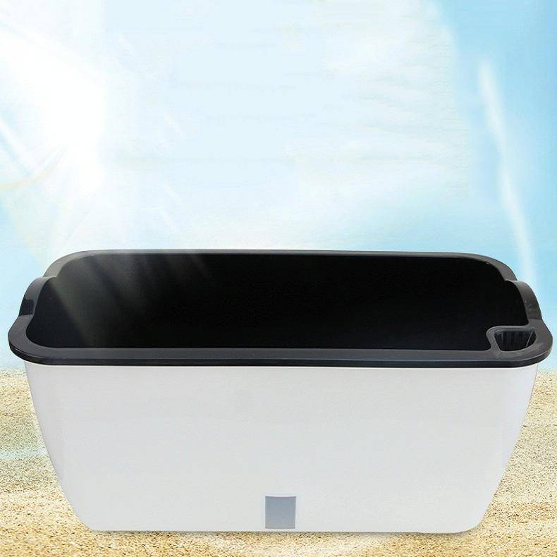 Family Balcony Rectangular Plastic Self-Absorbent Vegetable Growing Pot Flower Pot, Style: SC02 B...