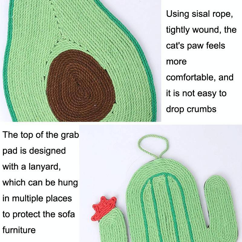 Non-slip and Moisture-proof Scratch Resistant Sisal Cat Scratch Pad(Small Fish)