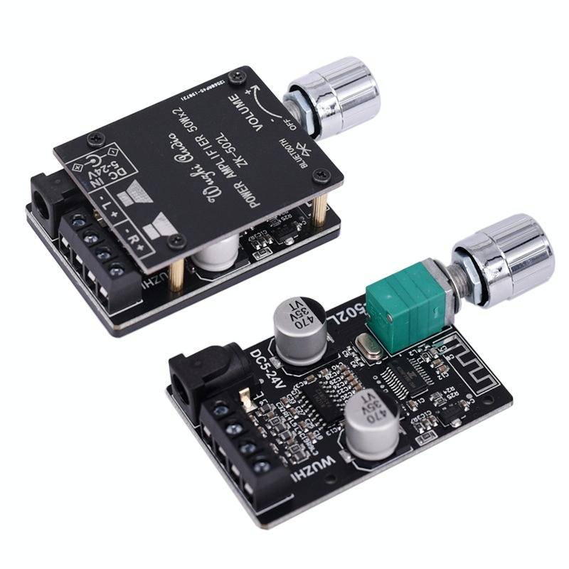 ZK-502L Bluetooth 5.0 12/24V Wireless Stereo Audio Digital Power Amplifier Board 50Wx2 Bluetooth ...