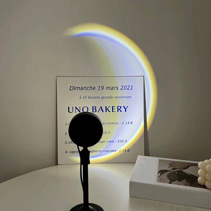 Sunset Moon Atmosphere Lamp Bedside Projection Night Lamp(Moonlight)