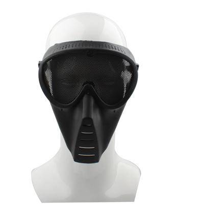 Plastic Full Face Guard Mask with Mesh Goggles for Outdoor Survival Airsoft Paintball Games(Black)