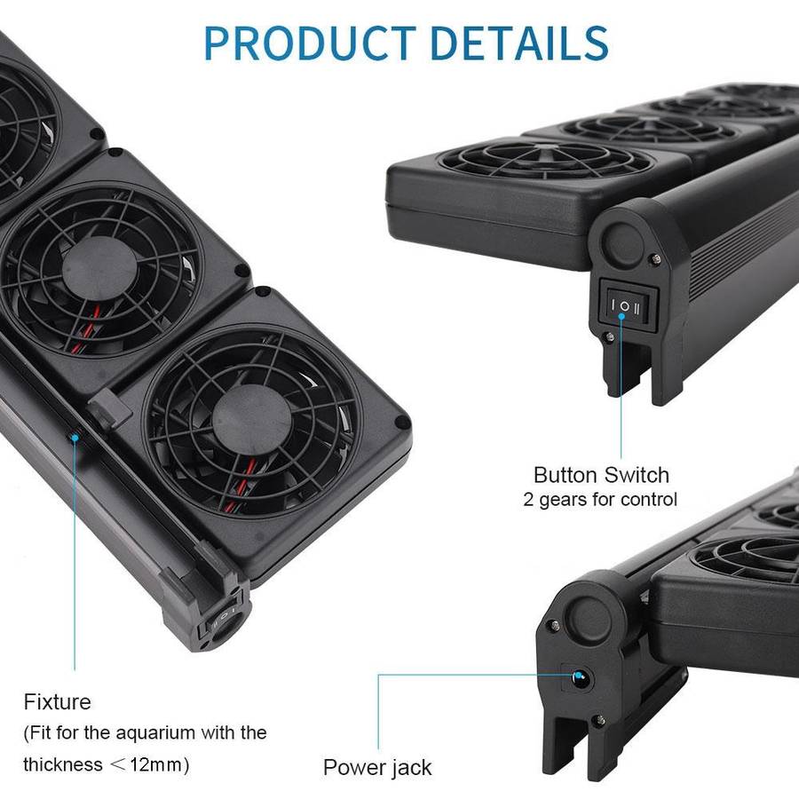 Fish Tank Cooling Fan Cooling Silent Aquarium Fan, Specification: 2 Head US Plug