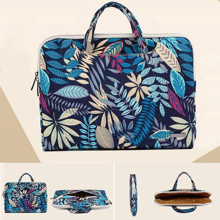 LiSEN LS-116 Simple Laptop Bag Business Laptop Liner Bag, Size: 11.6 inch(Canvas Colorful Leaves ...
