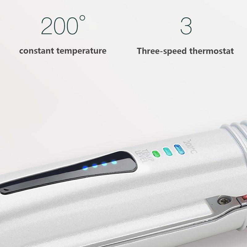 2 In 1 Electric Splint Hair Curling Wireless Hair Straightener(Pearl White)