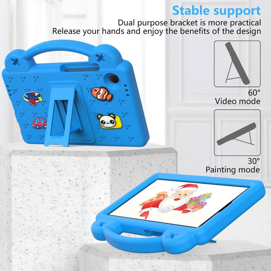 For Samsung Galaxy Tab A9 Handle Kickstand Children EVA Shockproof Tablet Case(Sky Blue)