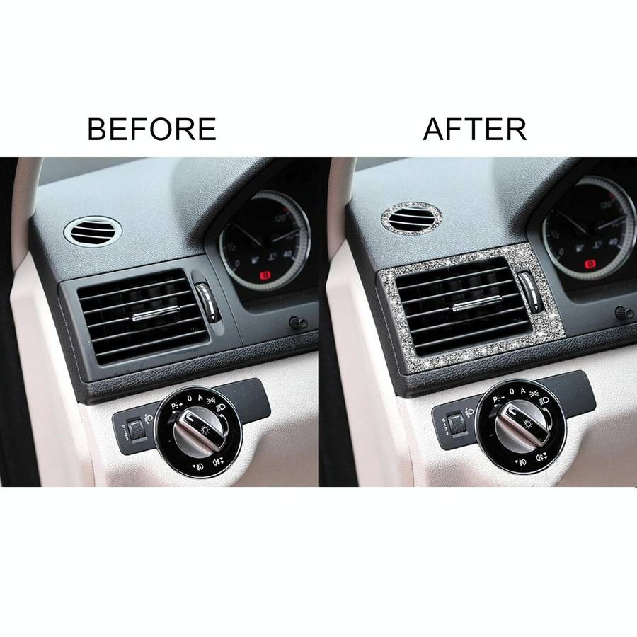 For Mercedes-Benz C-class W204 2007-2010 Car Instrument + Middle + Side Air Outlet Diamond Decora...