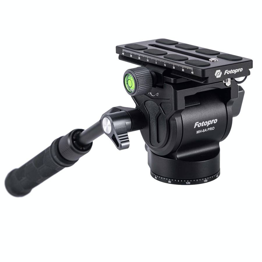 Fotopro MH-6A Pro Aluminum Alloy Heavy Duty Video Camera Tripod Action Fluid Drag Head with Slidi...