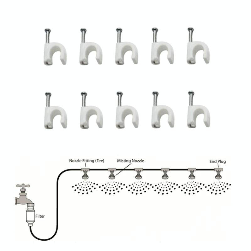 Outdoor Lawn Garden PE Mist Watering Line Misting Cooling System with 6 x Mist Nozzles, Length: 6...