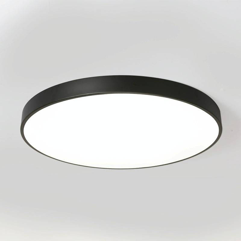 Macaron LED Round Ceiling Lamp, White Light, Size:23cm(Black)