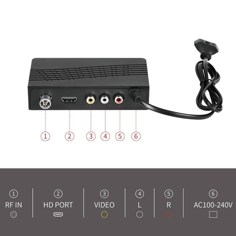 HD-120 DVB-T2 H.265 HD Digital TV Set Top Box, EU Plug