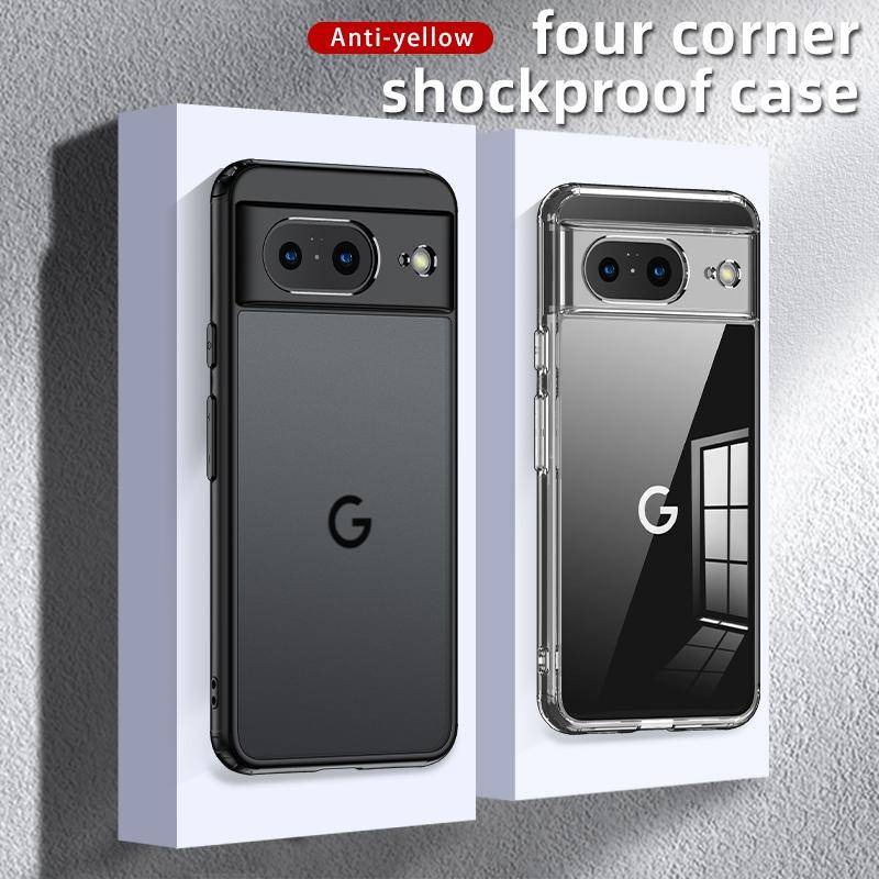 For Google Pixel 8 Armor Clear TPU Hard PC Phone Case(Matte Black)
