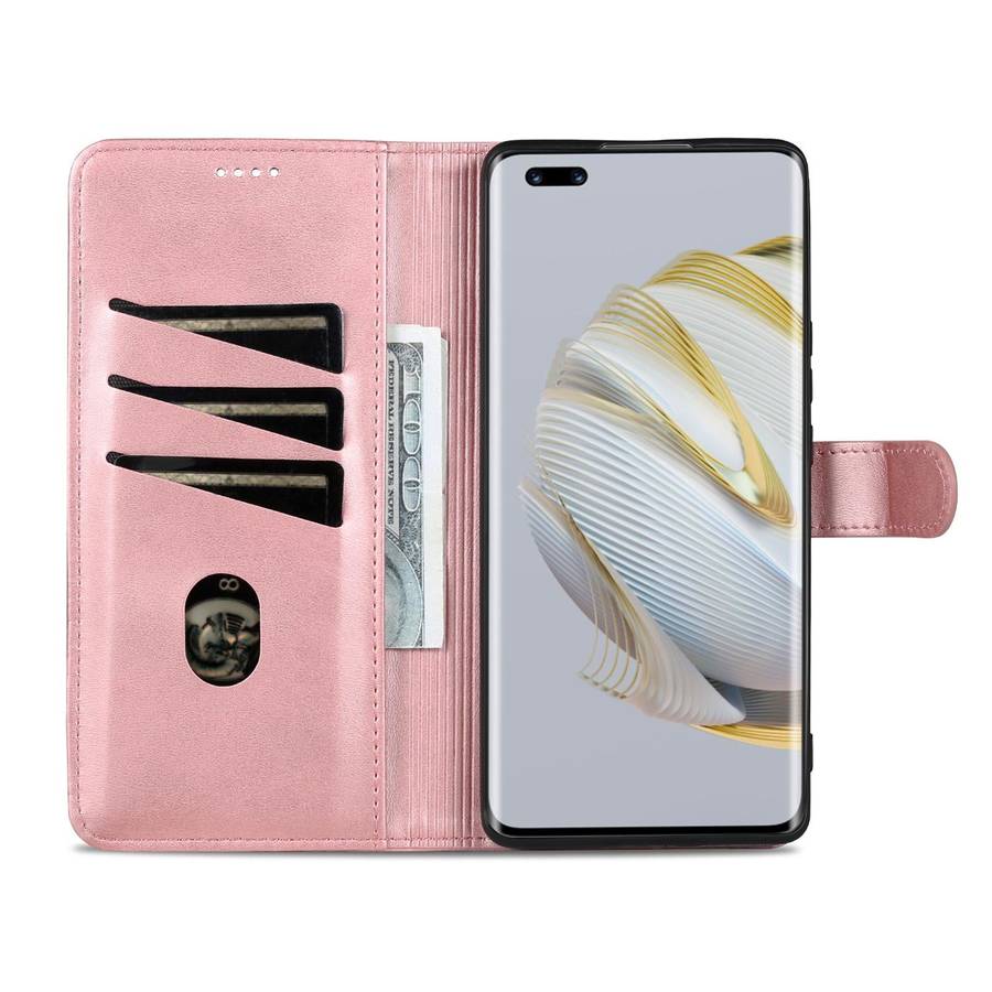 For Huawei nova 10 Pro AZNS Skin Feel Calf Texture Flip Leather Phone Case(Rose Gold)