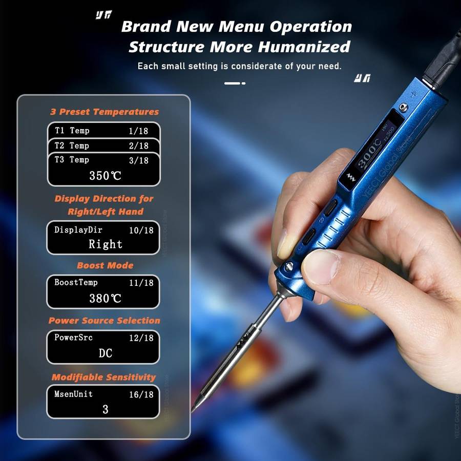 MINIWARE TS101 PD DC Soldering Iron 90W Portable Soldering Pen(With C4 Soldering Iron Head)