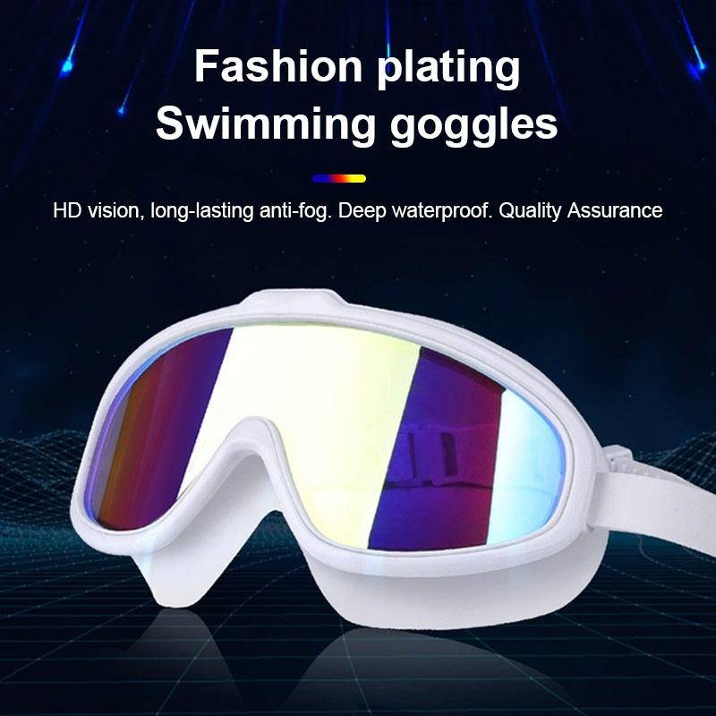 Liquid Silicone Swimming Equipment HD Anti-fog Comfortable Electroplated Swimming Goggles(Black T...