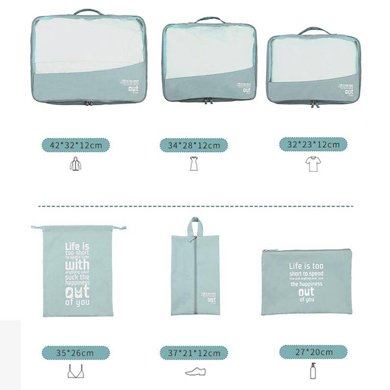 RH2203 6 In 1 Travel Portable Storage Bag Set Without Suitcase(Yellow)