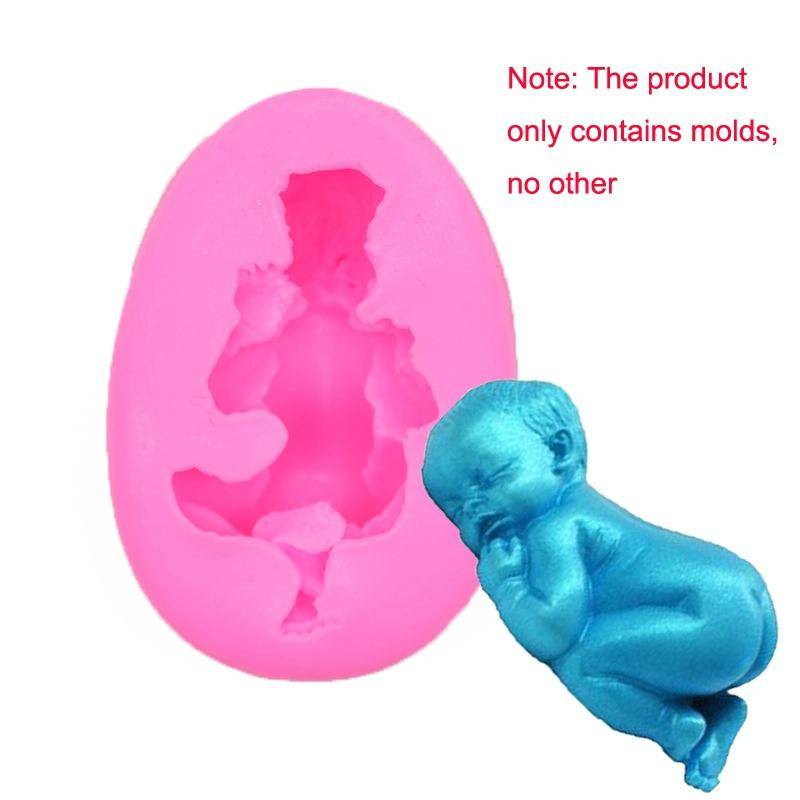 2 PCS Baby Styling Fondant Cake Chocolate Silicone Mold(Pink)